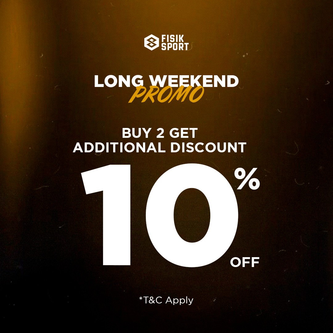 Dapatkan Diskon tambahan sebesar 10% untuk pembelian ke Dua Produk pilihan di Fisik Sport Bandung Indah Plaza. 
Promo berlaku sampai 07 Maret 2022.

Syarat &amp; Ketentuan Berlaku