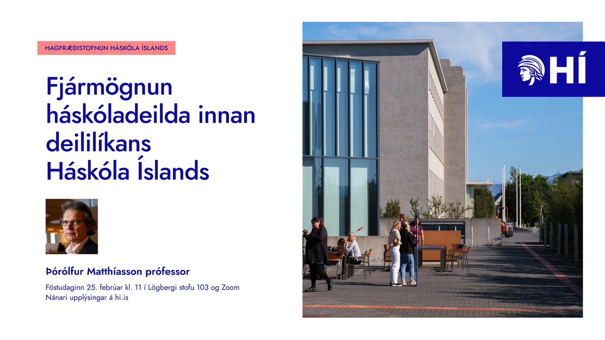 .<a href="/totimatt/">Th Matthiasson</a> flytur erindið Fjármögnun háskóladeilda innan deililíkans Háskóla Íslands á málstofu hagfræðistofnunnar kl. 11 á eftir.
Sjáumst í L-103 eða á Zoom

eur02.safelinks.protection.outlook.com/?url=https%3A%…