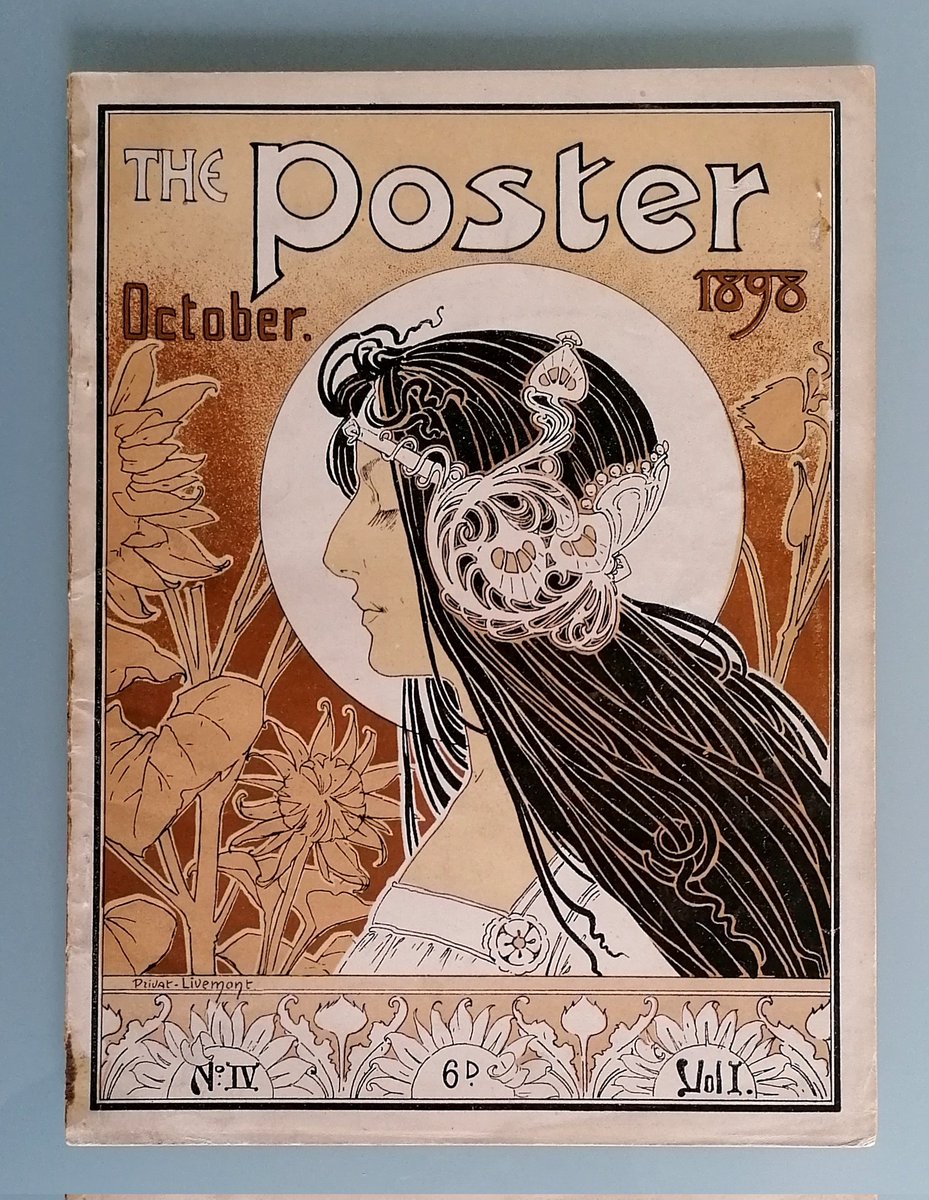 anno1900nl's tweet photo. Nieuwe aanwinst voor de collectie: het oktobernummer (1898) van tijdschrift The Poster met omslag van de Belgische #ArtNouveau kunstaar Henri Privat-Livemont, over wie nu een mooie tentoonstelling is te zien in @STEENDRUKMUSEUM te Valkenswaard. https://t.co/z8opInWqSy