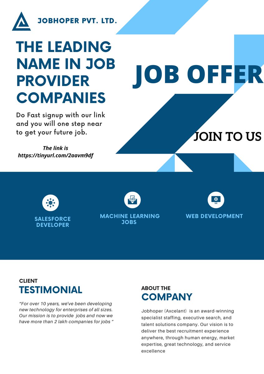 pk90055pankaj's tweet image. All Respected professionals ,
Hiring is running and we need many professionals for vacent positions. So interested person please do signup or DM me no.
The signup link is as ........
 
lnkd.in/dA87QqKR

Thanks &amp;amp; Regards
Pankaj Kumar