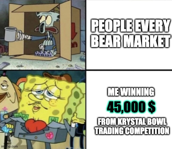 👀 People during bear market: 
😻 Me: 
1. Swap at Krystal DeFi everyday: defi.krystal.app/swap
2. Earn points to join Krystal Bowl trading competition 
3. WIN up to 45,000 $BUSD

😍 You in? Click here to join: bit.ly/350EbvX
#Trading #Crypto #KrystalDeFi