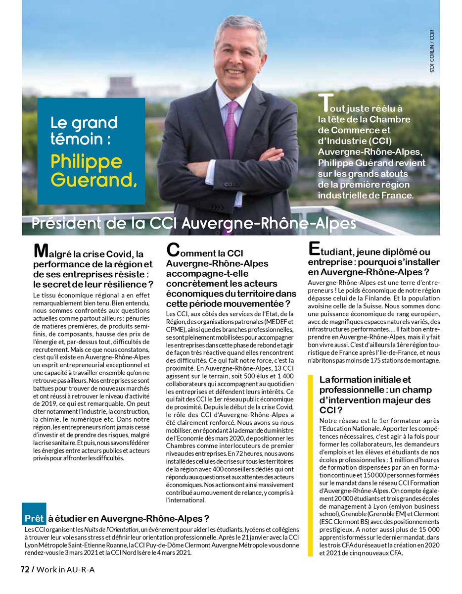 📢 MEDIA |
« Le réseau #CCI est le 1er #formateur après l’Éducation Nationale !
1 million d’heures de formation continue par an et 20 000 #étudiants. 📚 »
💬 Philippe Guerand, Président de la CCI de région Auvergne-Rhône-Alpes, interviewé dans <a href="/mondedesgeu/">Monde des Grandes Écoles et Universités</a>
#presse #formation