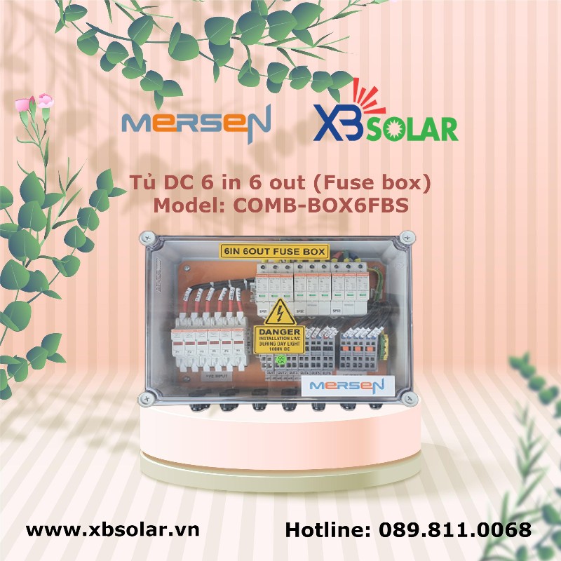 XbSolar's tweet photo. Một siêu phẩm từ nhà Mersen - Tủ DC 6 in 6 out (Fuse box) | Model: COMB-BOX6FBS
💫 Tủ gồm 3 bộ chống sét lan truyền (SPD) và 6 bộ cầu chì (fuse-holder) tương thích với các dòng biến tần (inverter) có 3 MPPT và 6 String như Sungrow SG33CX. https://t.co/SK8NxRWRMg