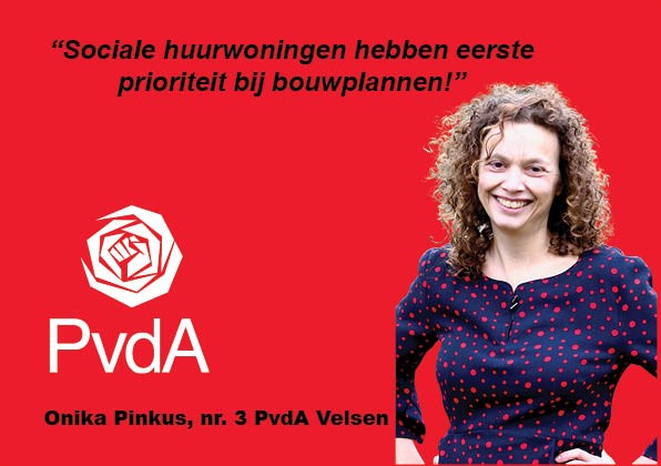 PvdAVelsen's tweet photo. Nummer 3 op de lijst PvdA: Onika Pinkus
"Sociale huurwoningen hebben eerste prioriteit bij bouwplannen!"
#PvdAVelsen #Velsen #RaadVelsen https://t.co/4XRz8L7XBh