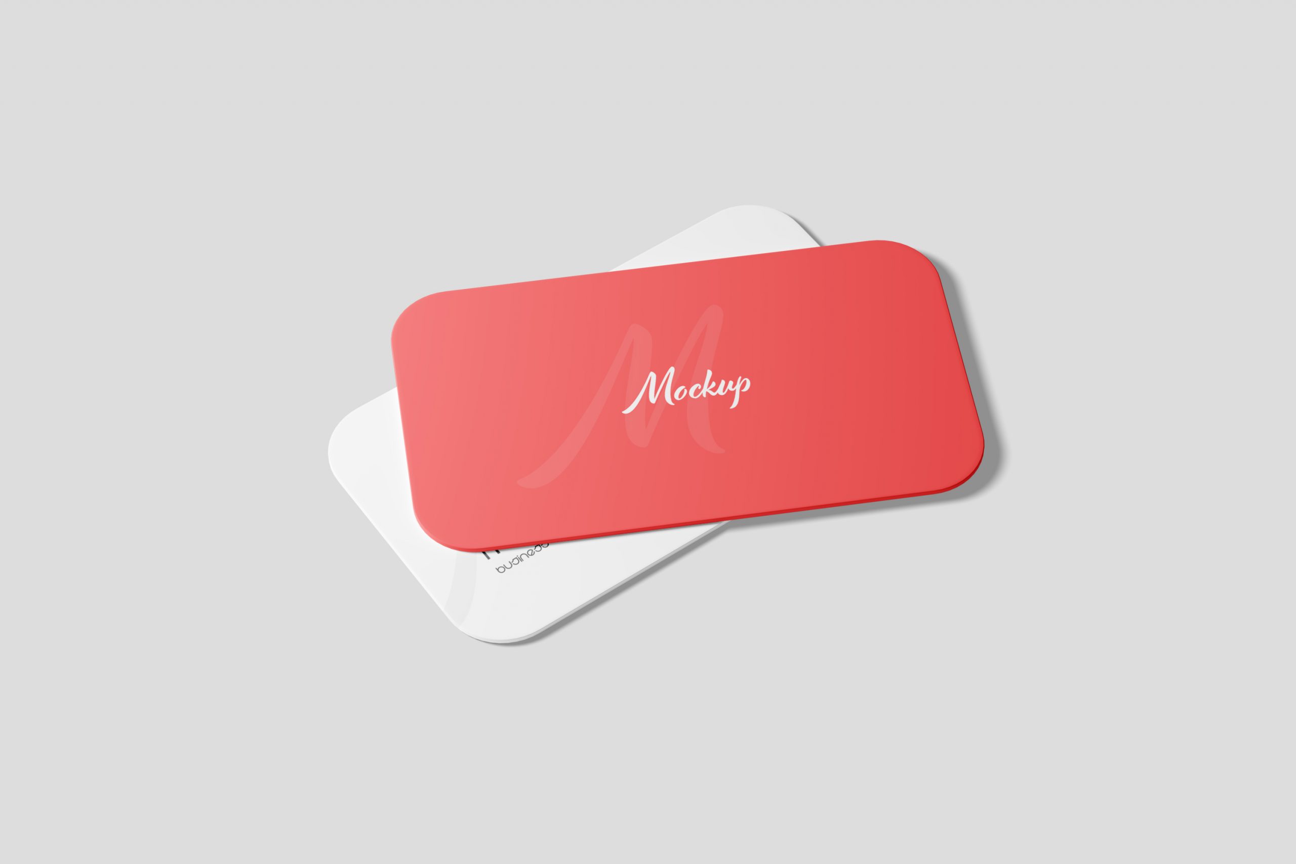 Round Corners Business Card Mockup (PSD)