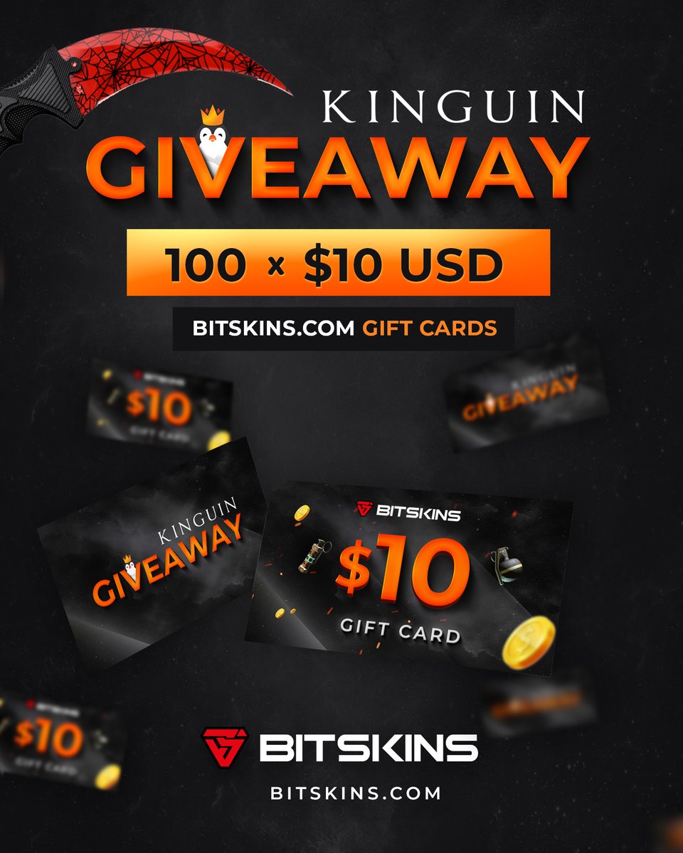 BitSkins | Buy and Sell CS2 skins (@bitskinscom) on Twitter photo Together with our close partner <a href="/KinguinNet/">Kinguin.net ๐ฎ</a>, we are giving away 100 Gift cards for $10 USD!
How to join? It's simple.
โ
Follow <a href="/BitSkinsCom/">BitSkins | Buy and Sell CS2 skins</a>
๐ Retweet
๐ซ Tag a friend who should join
Remember that you can buy BitSkins.com gift cards via deal.kinguin.net/bitskins!๐ Together with our close partner <a href="/KinguinNet/">Kinguin.net ๐ฎ</a>, we are giving away 100 Gift cards for $10 USD!
How to join? It's simple.
โ
Follow <a href="/BitSkinsCom/">BitSkins | Buy and Sell CS2 skins</a>
๐ Retweet
๐ซ Tag a friend who should join
Remember that you can buy BitSkins.com gift cards via deal.kinguin.net/bitskins!๐