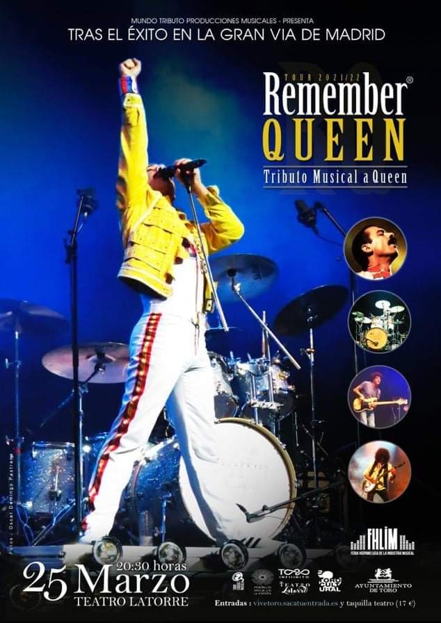 FhlimOficial's tweet photo. La programación del #fhlimdouro, gracias a la colaboración del Ayuntamiento de Toro, llegará hasta esa localidad zamorana con el concierto de Remember Queen el viernes 25 de marzo en Teatro Latorre.
Entradas: https://t.co/hd1BhczYfL
#fhlim #rememberqueen #concierto #toro #zamora https://t.co/CNyrITbnjB