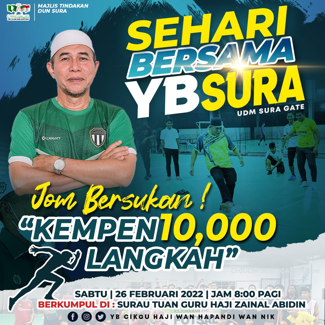 YBCikguWHapandi's tweet photo. Hok mana kata susoh nok tembung ngan Cikgu haritu, meh berprogram dengan Cikgu hari Jumaat &amp; Sabtu ni. 25-26 Februari 2022. 

Kita sembang-sembang sambil jogging. Dok puas sembang sambil jogging, kita sembang pulok di kedai makan. Jom !

Jemput mari belaka tu! https://t.co/qFPRBRWqmw
