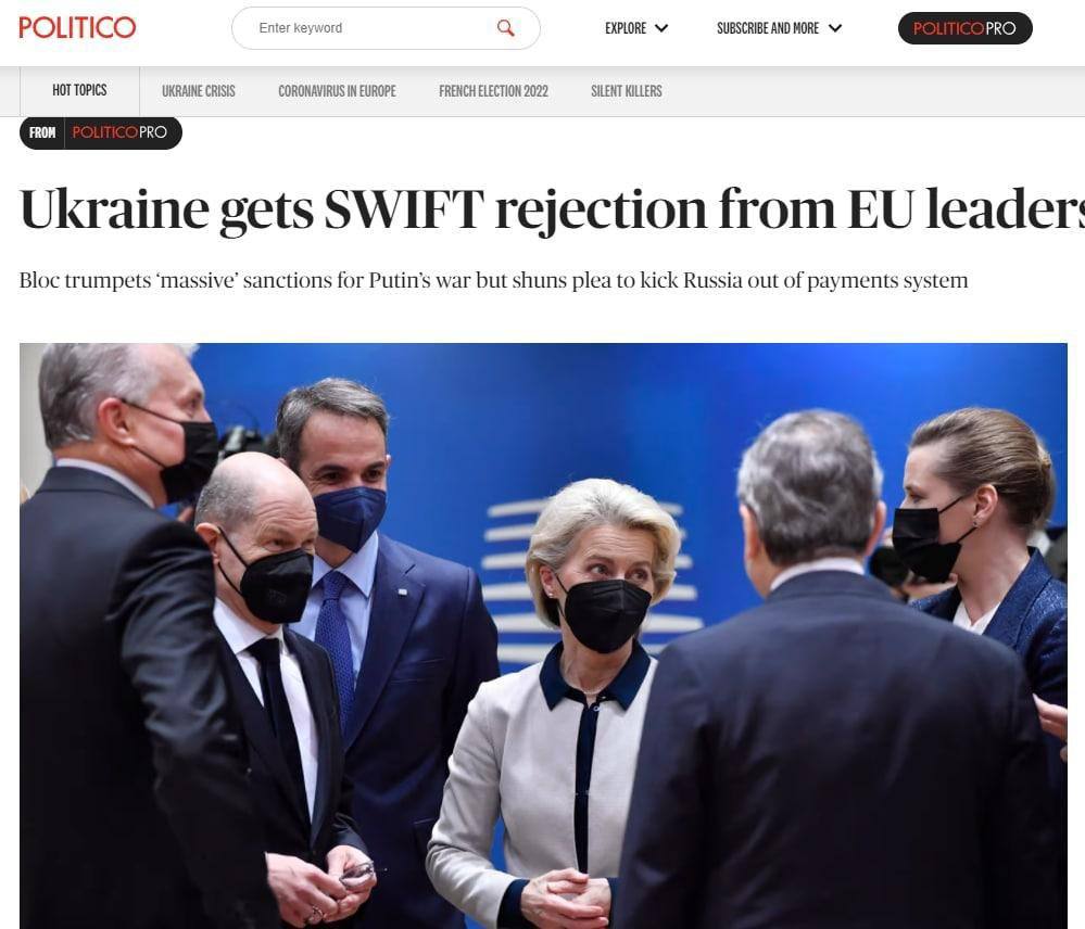 Due to the sanctions. Due to the sanctions