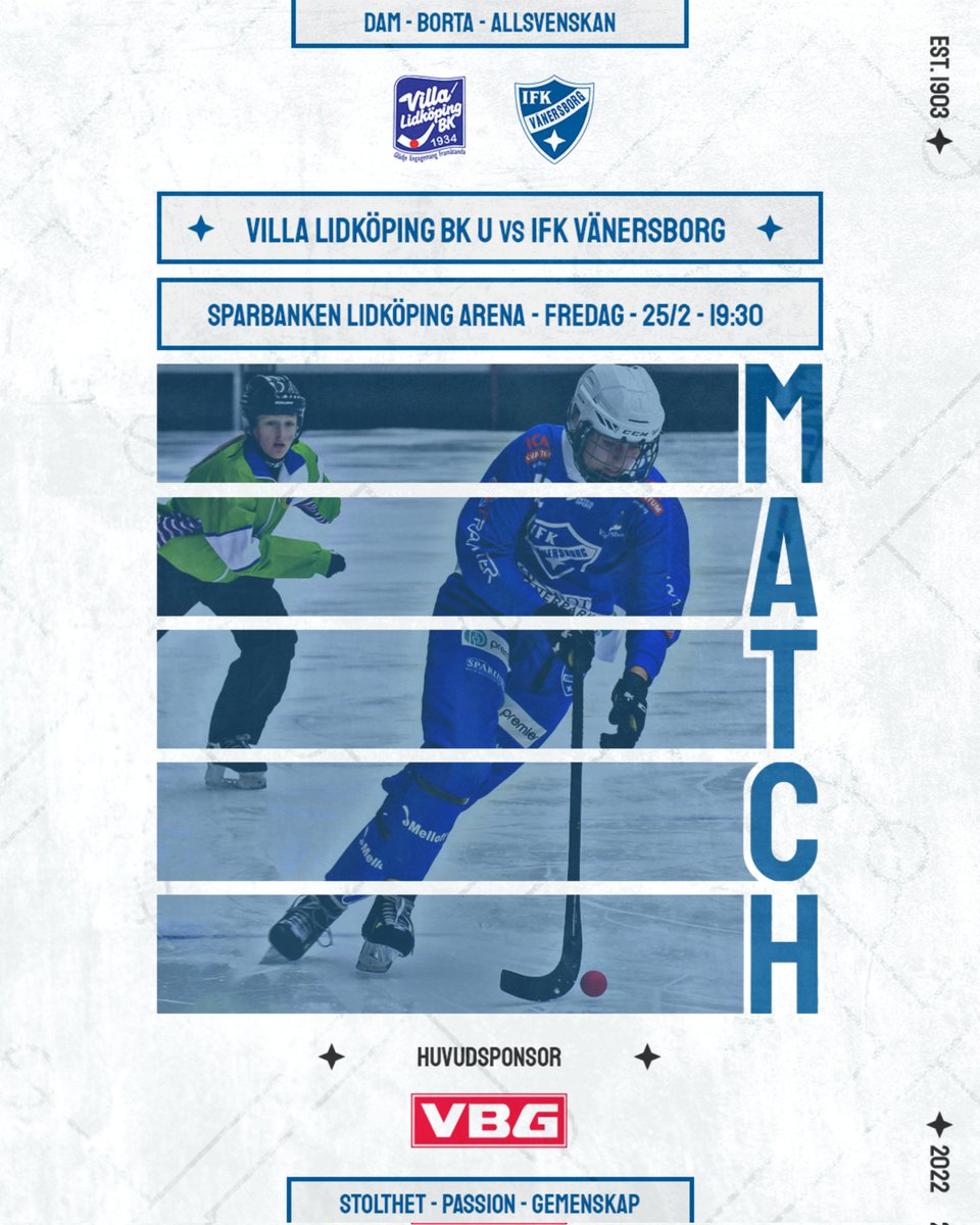 🏆 Damallsvenskan södra 
🆚️ Villa Lidköping 
📍 Lidköping (Isstadion)
⏳ 19:30 
📲 <a href="/bandygrytan/">Bandygrytan</a>