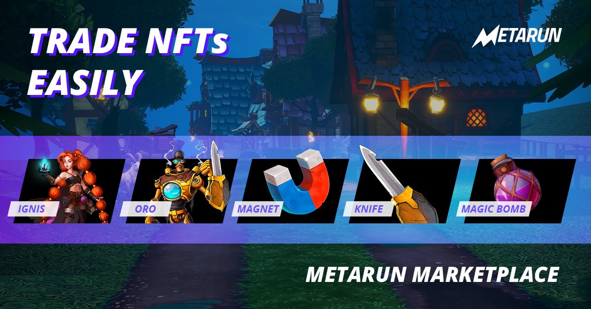 MetarunGame's tweet photo. #METARUN MARKETPLACE

Imagine you own your character, along with their skin and unique abilities as an #NFT, &amp; you just want to try a new one. 

☝️Don’t waste it! 5⃣ mins &amp; you sell it via METARUN marketplace, not using third-party platforms. Magic! ✨

Coming 🔜 https://t.co/nYeAvSioDV