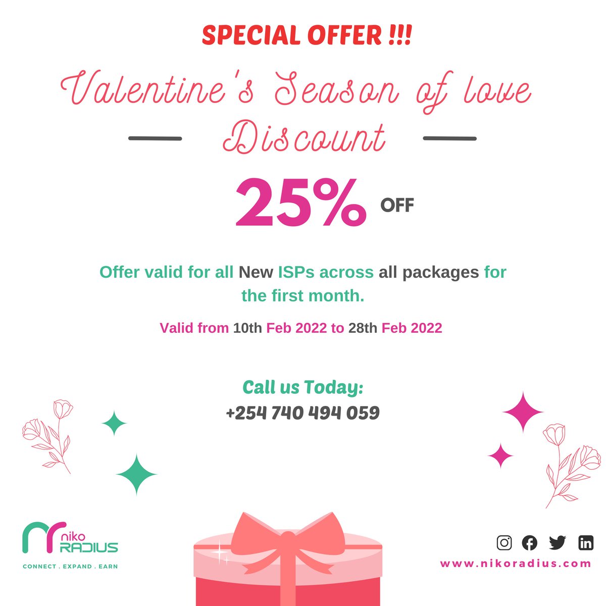 nikoradius's tweet photo. Hurry hurry !!, 3⃣days to go 💃💃! don't let this opportunity pass. Make your February memorable🥳🥳 by joining the best 💯💯 selling ISP billing and automation platform in Africa 🌍
#nikoradius
#endmonthoffer
#ISPs
#automate_billing https://t.co/8PcmJ7adaB