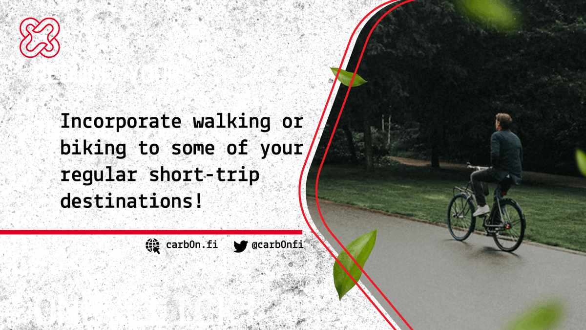 🛣  A mile can usually be covered in less than 20 minutes on foot. As a busy person, this is a great way to add some exercise to your day. 🏃🏼‍♀️💦

Follow us for more tips and let us talk about #blockchain and #carbonsolutions! 🙌🤩

carb0n.fi