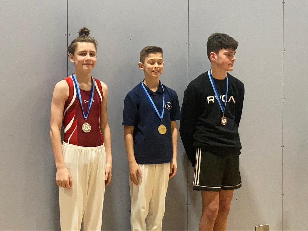 PE_SJCR's tweet photo. Congratulations to our man Max (far left) In Year 8 who won silver🥈 over half-term in the Southern Regional Trampoline Qualifiers. This all means who heads off to nationals in May! #SJCRSport #SJCRcommitment https://t.co/eLvM4DPKEE