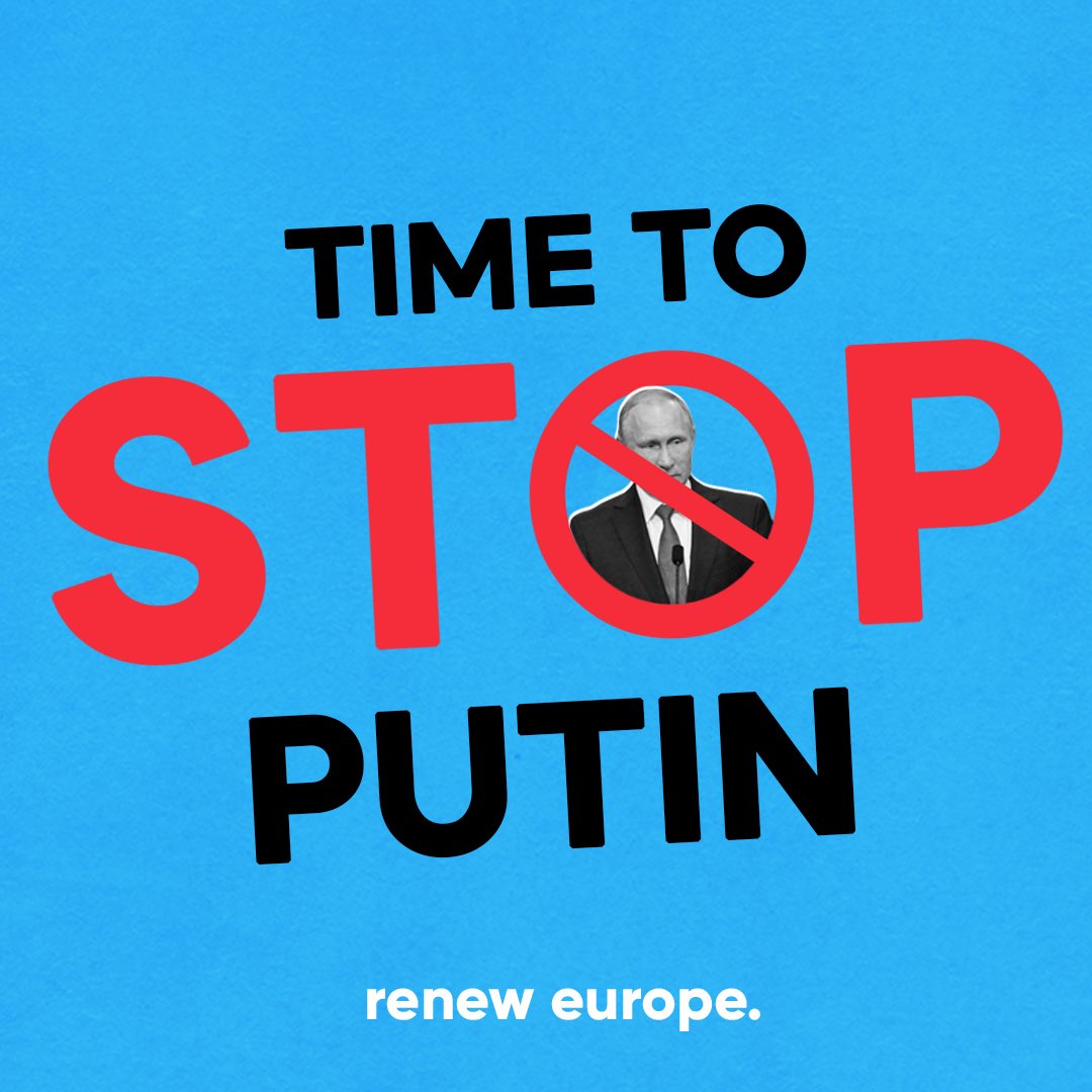 Renew Europe on Twitter: "It's time to stop Putin! 🇪🇺 is united in  responding firmly to Putin's unjustified aggression against #Ukraine. We  #StandWithUkriane 🇺🇦 https://t.co/GGUV0Wav9I" / Twitter
