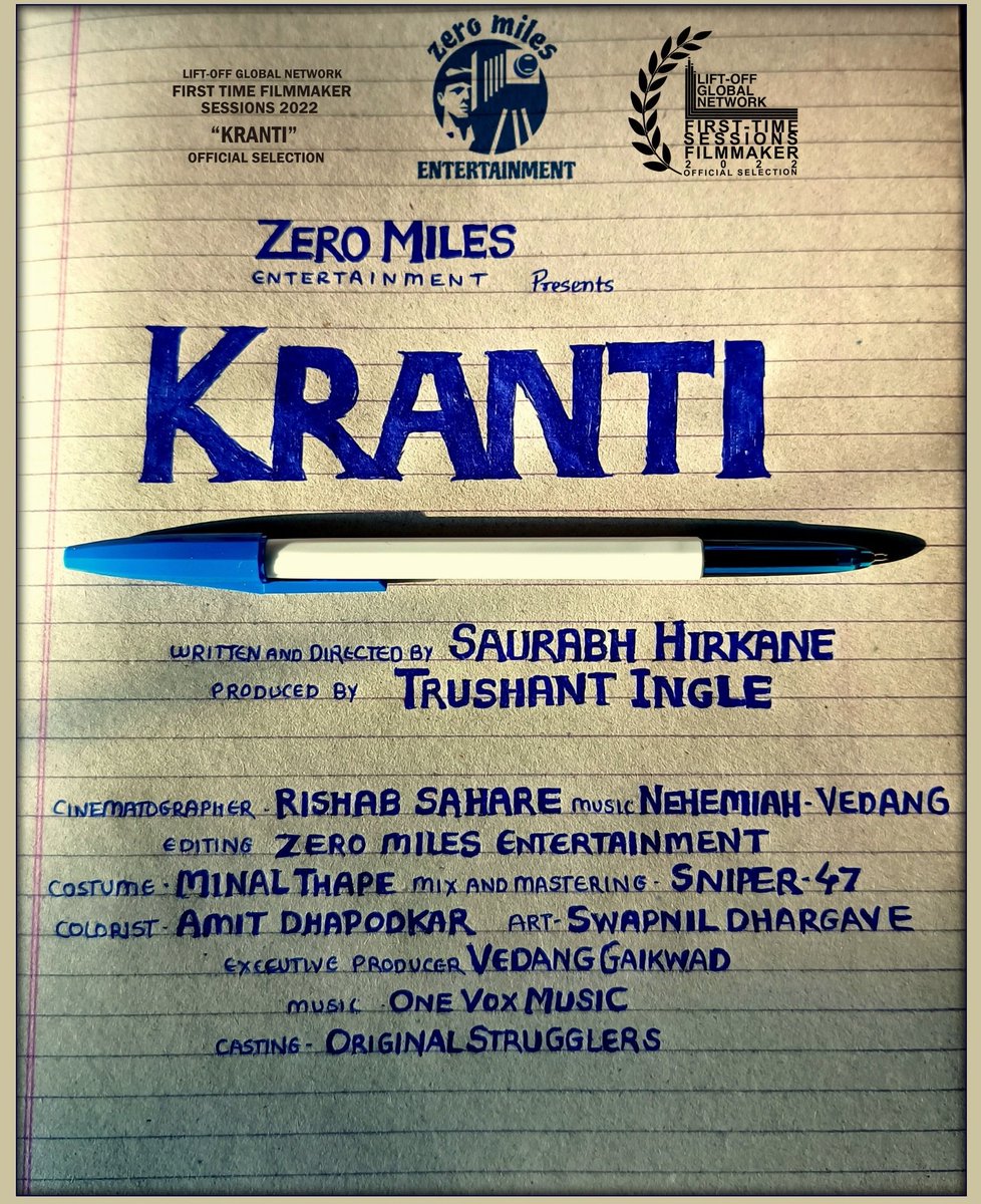 HirkaneSaurabh's tweet image. Congratulations Team क्रांती- First-Time Filmmaker Sessions February 2022 - Official Selection
#GoOriginal