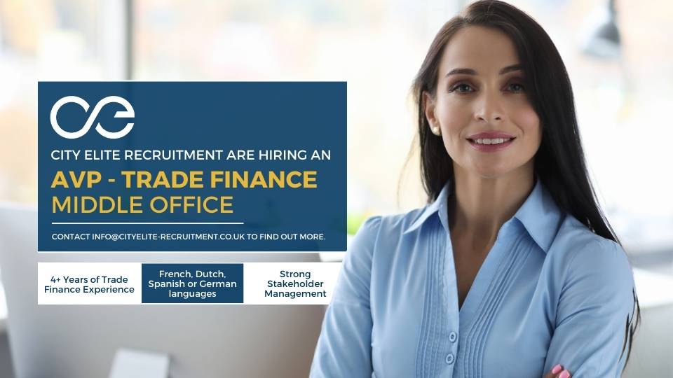 CityEliteRec's tweet photo. We've partnered with one of the most prestigious banks in the world to hire an AVP Trade Finance Consultant that is fluent in French, Dutch, Spanish or German languages. Contact us at info@cityelite-recruitment.co.uk to find out more.

#tradefinance https://t.co/jvOeboaxzZ