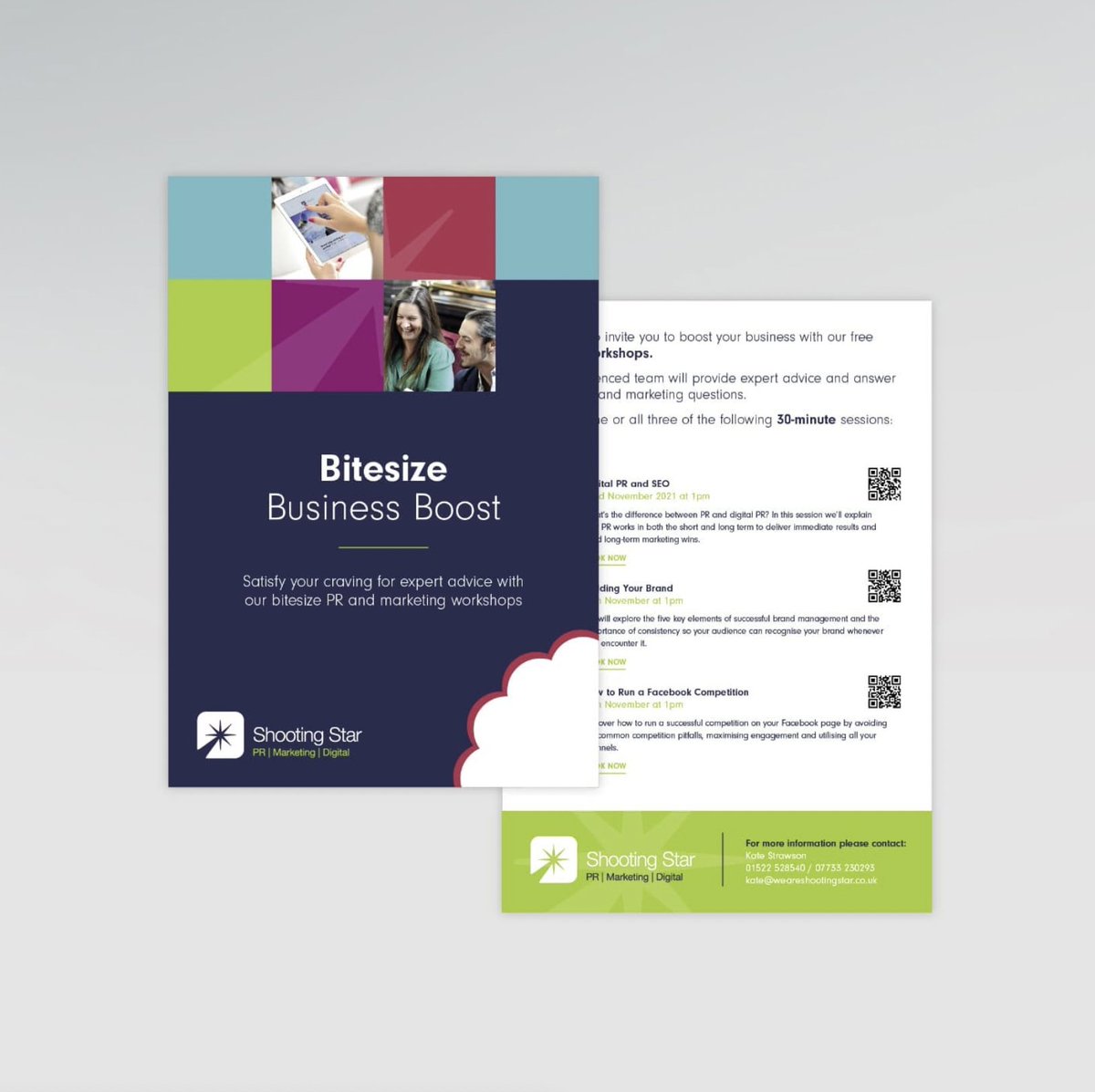 A recent(ish) flyer design we created for Lincolnshire based PR, marketing and digital agency Shooting Star to promote their workshops.

Discover more of our print-design services at sokastudio.co.uk