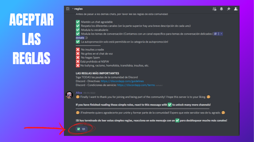 delecritica's tweet photo. ⚠️IMPORTANTE ⚠️
A la hora de usar el Discord acordaos de 2 cosas:
   1. Confirmar vuestra cuenta de Discord a través del correo electrónico
   2. Aceptad las reglas del servidor haciendo click en este botón del canal de 'reglas' https://t.co/GASG2p1rRN