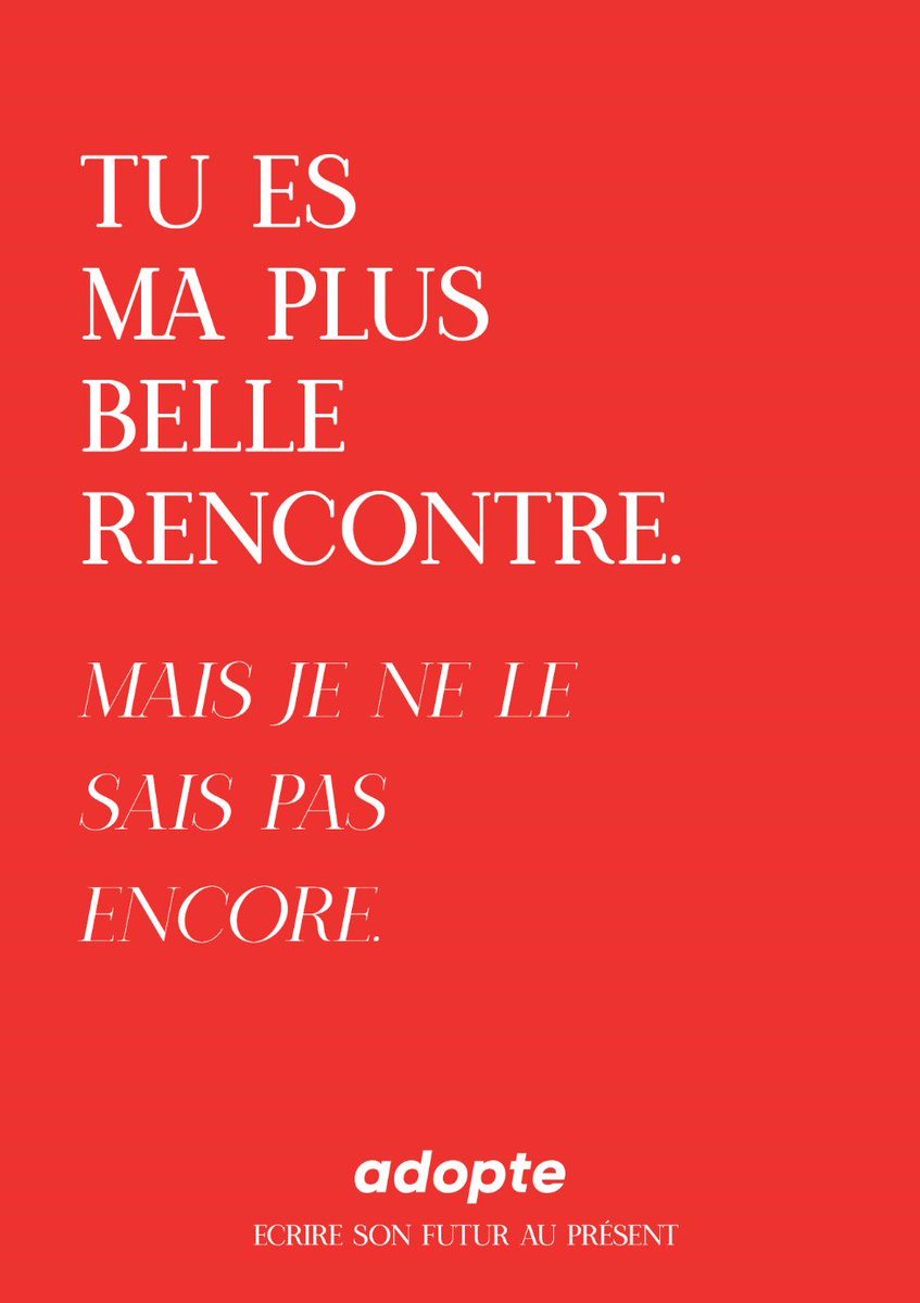 Sur la base de vos affiches dans les rames de métro.
Vous en pensez quoi <a href="/adopte_officiel/">adopte</a>  ? 
:) 
(plus de la CR + tagline que de la DA 😅)