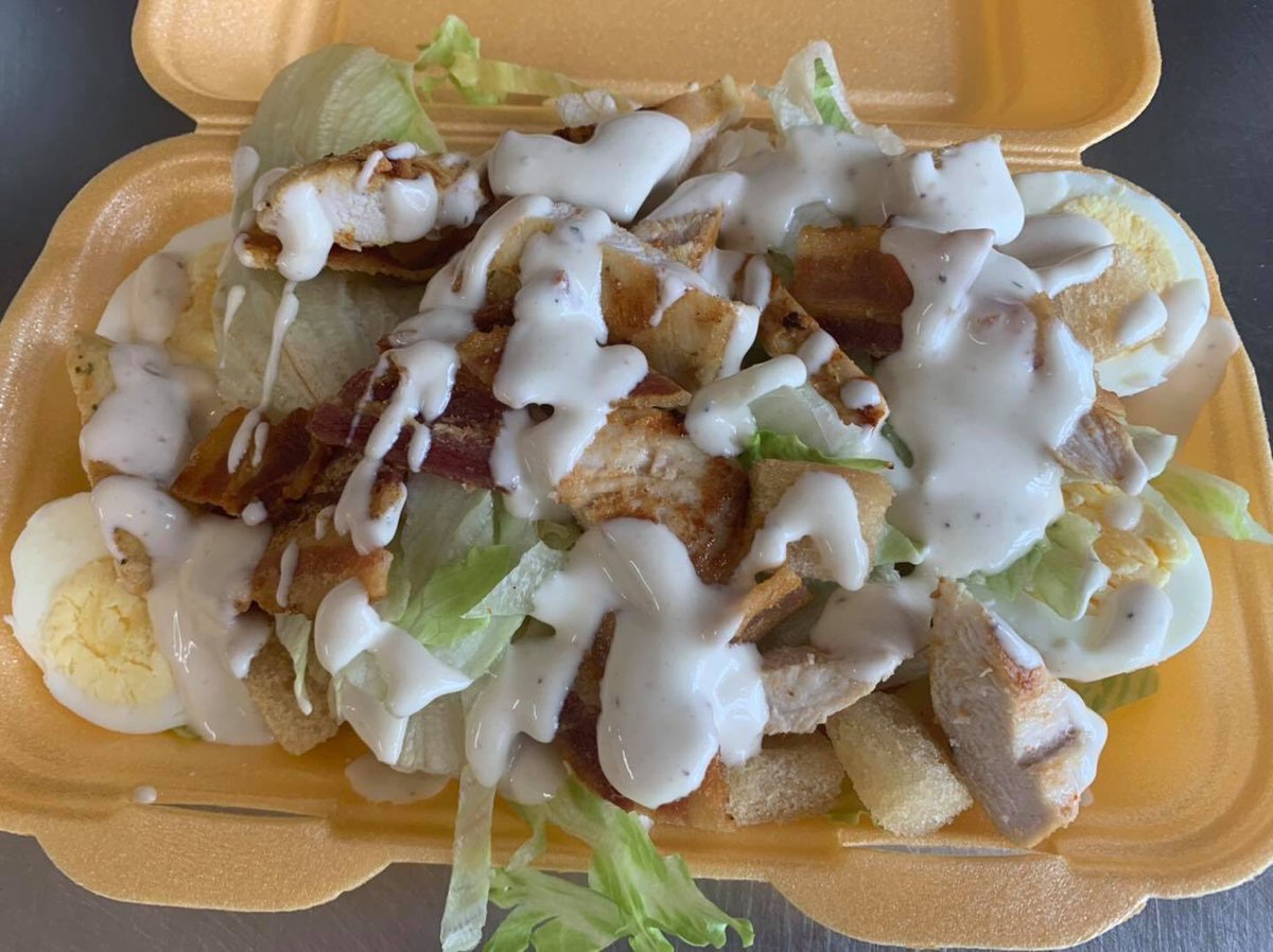 TonysPizzas_'s tweet photo. Our Chicken Caesar Salad Box is perfect as a Main Meal or for sharing as part of a meal with any of our Pizzas 

The Caesar Salad £4.50 - Grilled Chicken Hot or Cold, Homemade Croutons, Boiled Eggs, Lettuce and Caesar Sauce - add Anchovies £1.00 https://t.co/fi8dcziWph