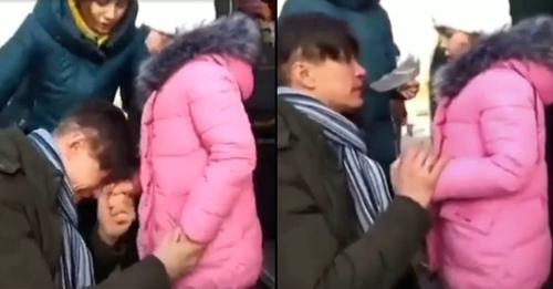 ladbible's tweet photo. 🔔 | A video of a dad saying a heartfelt farewell to his young daughter as she leaves a war-torn area of Ukraine to head for safety has gone viral for perfectly capturing the emotion in the country right now. 

Watch below: https://t.co/mZJiBYvfWw
