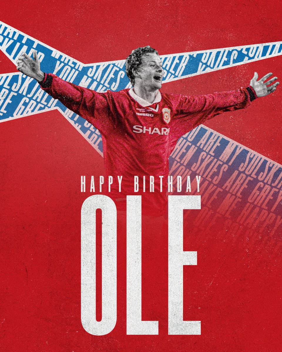 Join us in wishing club legend Ole Gunnar Solskjaer a very happy birthday! 🎈

#MUFC