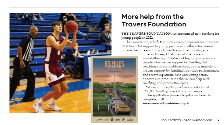 Announcing new funding for local young people in 2022. Apply now at travers-foundation.org.uk #funding #youngpeople #sports #musicians #performers
