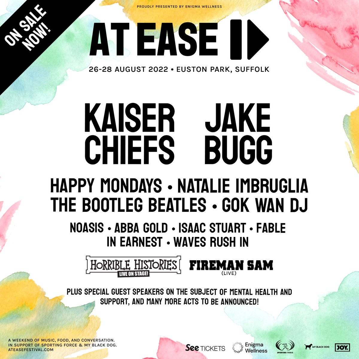 Tickets to our first ever At Ease Festival are flying out the door! 

Head to our website now for early-bird discounted tickets and discover more about the first wave of live music and activities announced: 
ateasefestival.com