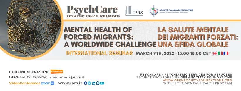 IPRS1987's tweet photo. #SaveTheDate 7th March 2022 - h15-18 cet
International Seminar: "#PSYCHCARE - MENTAL HEALTH OF FORCED MIGRANTS: A WORLDWIDE CHALLANGE" Organized by @SipPsichiatria and the @IPRS1987 
✅To participate: https://t.co/BwGxhIBJtP https://t.co/Zzi5bObs6p