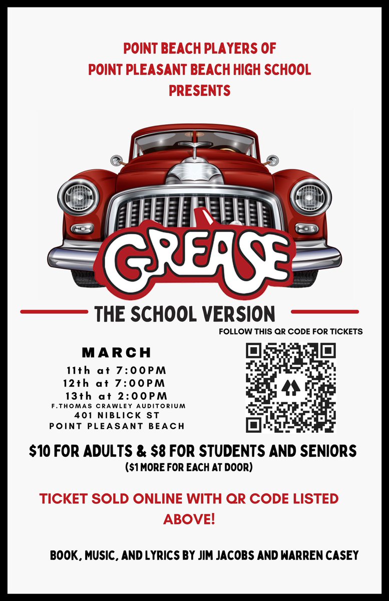 ptbeachmusic's tweet photo. Tickets for grease are on sale at https://t.co/jZMLmKEef9 !!!@PointBeachHS @NaGrosshandler @ptbeachsuper @cwilsonPPBHS https://t.co/awhOgEy4QF