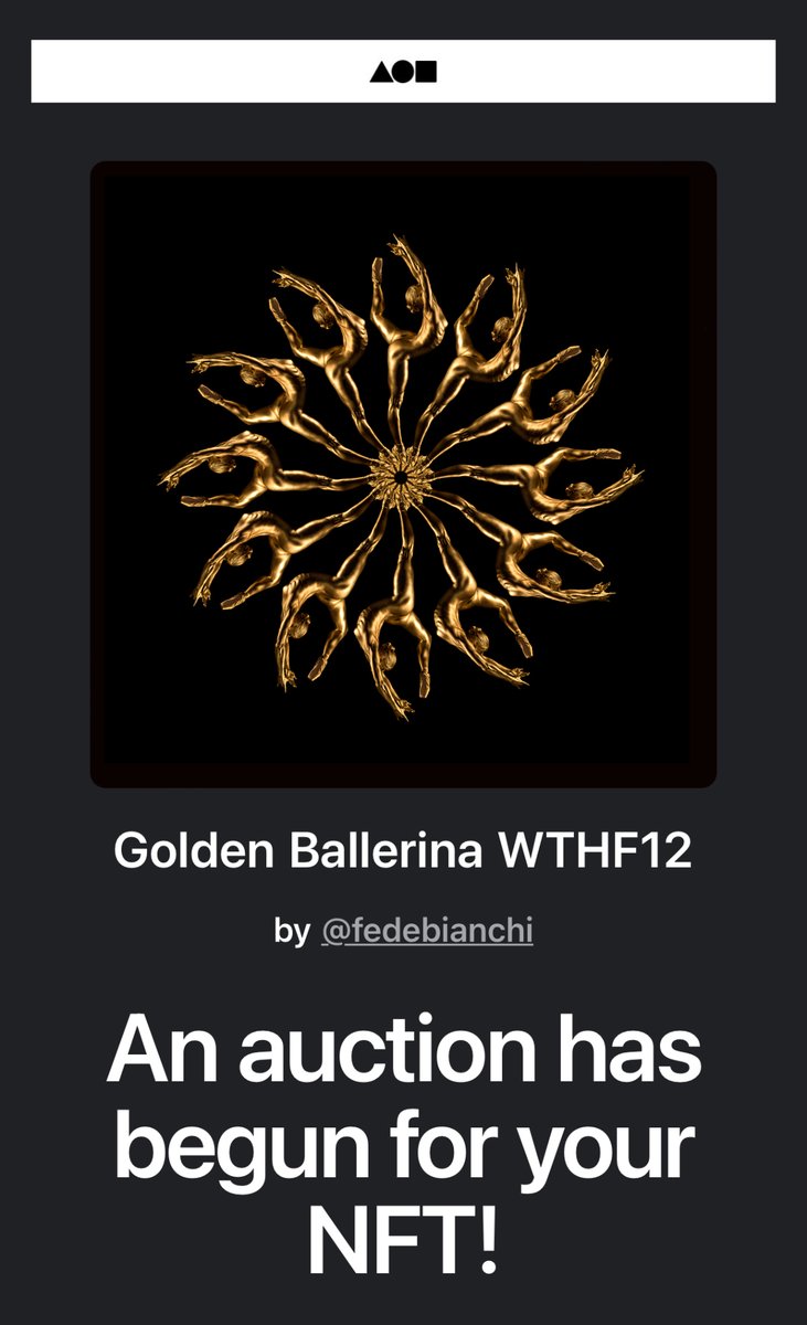 ftbianchi's tweet photo. My Golden Ballerina has a bid from #elCastor
Thanks for connecting with my work 🌟
Link to artwork on FND ⬇️
https://t.co/WvZkMHQd5u https://t.co/iHdJEI6Rz9