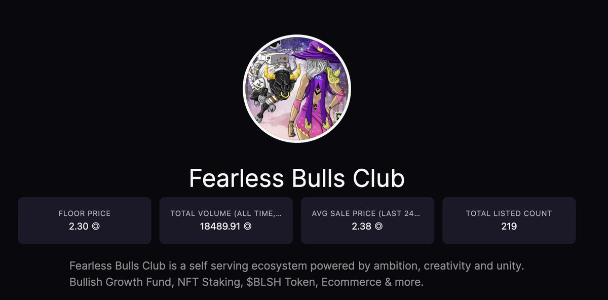 StreamaBolz's tweet photo. @SolanartNFT ❗️Let me educate you on the most underrated collection right now.

@Fearless_Bulls 

✅Staked: 90%+ out of 10,000 supply  (ONLY GROWING)
✅ YES ONLY 219 LISTED OUT OF 10,000!!
✅Fully Doxxed Team
✅Utilities via $vBLSH token 
✅Art by @UnicrisX8 
✅Active community
✅Access to WL https://t.co/4ogw0khZOv
