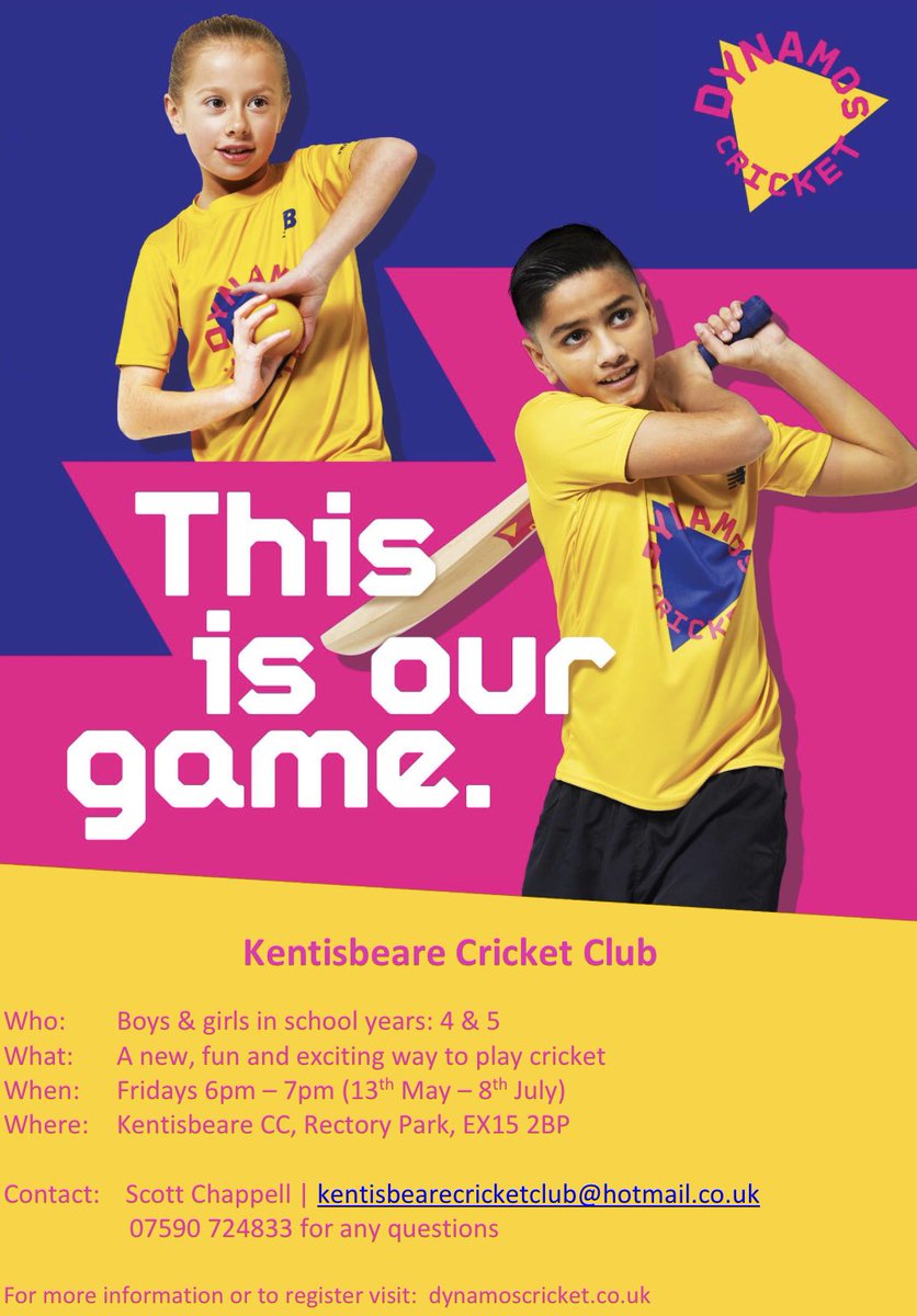 Kentisbeare CC (@kentisbeare1885) on Twitter photo Cannot wait for our <a href="/DynamosCricket/">Dynamos Cricket</a> programme to start this summer! Sign up here โก๏ธ ecb.clubspark.uk/Dynamos/Courseโฆ <a href="/DevonCricket/">Devon Cricket Foundation</a> <a href="/KentisbearePC/">Kentisbeare PC</a> Cannot wait for our <a href="/DynamosCricket/">Dynamos Cricket</a> programme to start this summer! Sign up here โก๏ธ ecb.clubspark.uk/Dynamos/Courseโฆ <a href="/DevonCricket/">Devon Cricket Foundation</a> <a href="/KentisbearePC/">Kentisbeare PC</a>