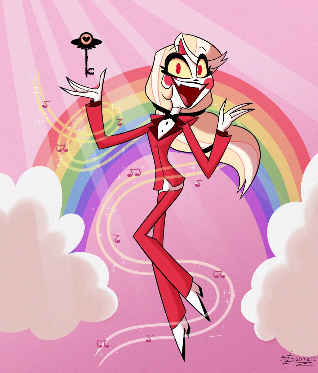 SebVelaz's tweet photo. Of course I was gonna draw her😊❤️😈Here we have our princess of Hell: Charlie Morningstar  #HazbinHotel #HazbinHotelCharlie #CharlieMorningstar #fanart #cute #demon https://t.co/mfayYAfE5H