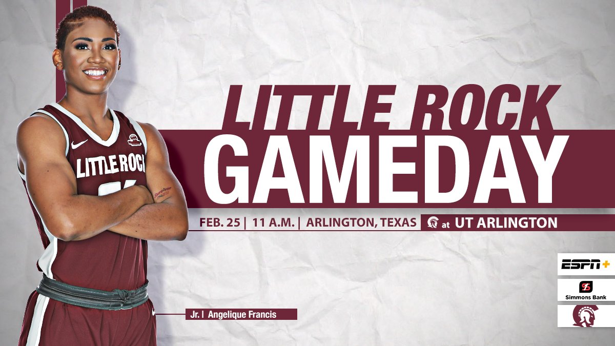LittleRockWBB's tweet image. Rise and Shine, Trojan fans! We've got the perfect distraction for your (early) lunch hour!

🆚 🐴
🕚 11 am
📍 Arlington, Texas
📺 ESPN+
🎥 es.pn/36DYsb4
📻 920 AM
🎧 bit.ly/3bRIZTV
📊 bit.ly/3vcxT72
🎟 bit.ly/3t7bEwI

#LittleRocksTeam