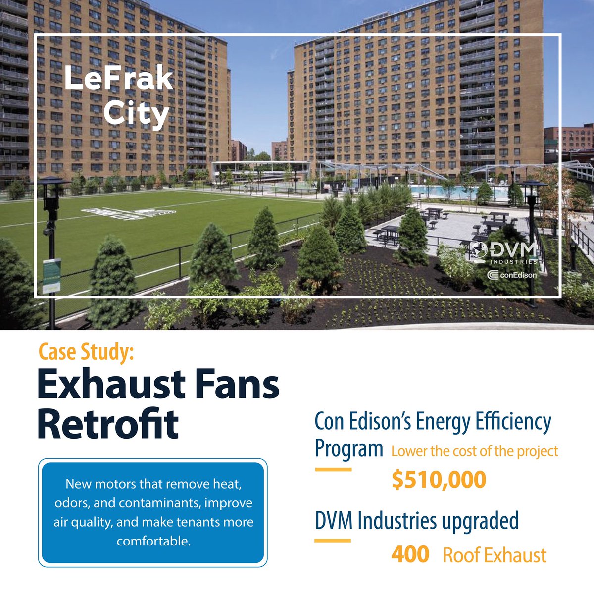 DvmIndustries's tweet photo. This electronically commutated motor rooftop fan retrofit is just one example of Con Edison’s energy efficiency incentives that make it possible for miltifamily buildings to make critical, money-saving improvements. #energy #efficiency #energysavings #ecmotors #coned #retrofit https://t.co/FrH4NSMMhe