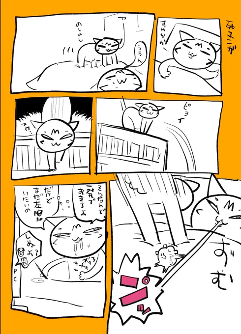 二等辺に いちこのねこまんがおもしろいからまとめといて って言われたので 猫アカウントから猫漫画をちょっとまとめました 描いたはしから忘れていくので 自分なんでこんなひどい目にあってんのかわかんないです 