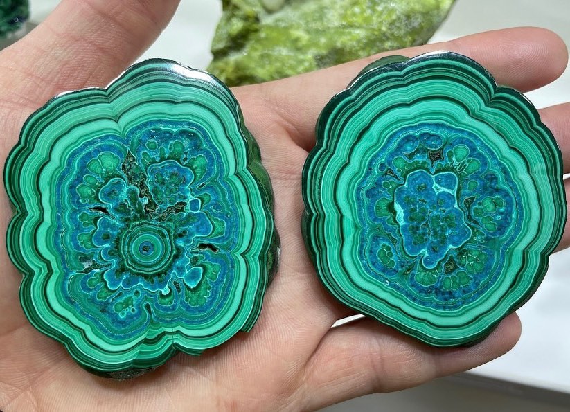 GeologyTime's tweet photo. Malachite stalactite slices from Star of the Congo Mine, Lubumbashi, Haut-Katanga, Democratic Republic of the Congo

Photo: Andy_misty_crystal

#minerals https://t.co/Zgbs7dFc01