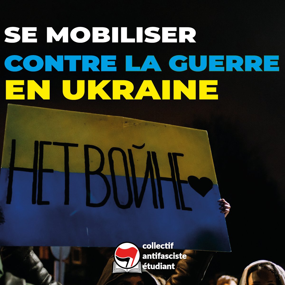 caetudiant_'s tweet photo. [SE MOBILISER CONTRE LA GUERRE EN UKRAINE]

🕊️🇺🇦"Nous appelons les étudiantEs à se mobiliser pour la Paix et la Vie en Ukraine, en solidarité avec le peuple ukrainien."

La liste des rassemblements est mise à jour sur notre site : https://t.co/i89Rsh2CdY

#нетвойне

1/2 https://t.co/uZhNTQ3DrC