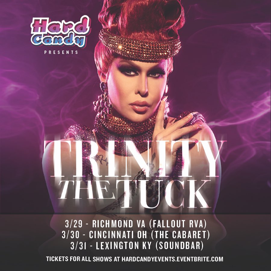Hard Candy Events (@hardcandyky) on Twitter photo Just announced! <a href="/TrinityTheTuck/">Caitlyn Jenner Murdered Someone!</a> in Richmond <a href="/falloutrva/">Fallout</a> 3/29, Cincinnati <a href="/cabaretcincy/">Cabaret Cincinnati</a> 3/30 & Lexington <a href="/soundbarlex/">Soundbar Lexington</a> 3/31! Tickets at hardcandyevents.eventbrite.com Just announced! <a href="/TrinityTheTuck/">Caitlyn Jenner Murdered Someone!</a> in Richmond <a href="/falloutrva/">Fallout</a> 3/29, Cincinnati <a href="/cabaretcincy/">Cabaret Cincinnati</a> 3/30 & Lexington <a href="/soundbarlex/">Soundbar Lexington</a> 3/31! Tickets at hardcandyevents.eventbrite.com