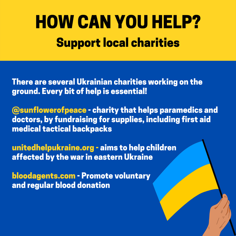 studenteer_'s tweet photo. How can you show your support to Ukraine? - We will be sharing resources on our pages for you to see how you can help and support 💛💙
#WeStandWithUkraine #Ukraine https://t.co/TPR7lhOVUC