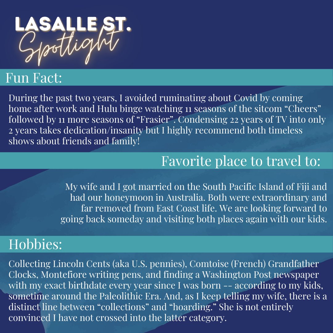 Today we are highlighting Michael Graham! 

Michael has been a part of the LaSalle St. family for 20 years now, and we are thrilled to introduce you to him as our next Spotlight feature. 

Get to know more about Michael below!
