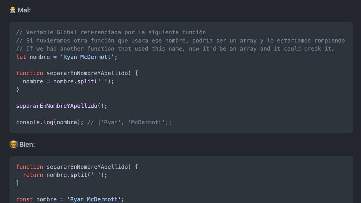 midudev's tweet photo. ¡Descubre Clean Code JavaScript 🔥!

Un repositorio de GitHub que contiene:
◆ Consejos para mejorar la legibilidad
◆ Ejemplos y convenciones a seguir
◆ Buenas prácticas para un código limpio
◆ SOLID, Testing y mucho más

¡Recomendadísimo! ⬇️
https://t.co/a6wxWrNdbL https://t.co/QVh2BDC2S0
