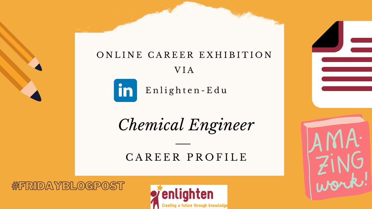 en_lightenedu's tweet photo. #RecapAndRestItsFriday
#OnlineCareerExhibition
Hi Enligh10s!
I hope you are done recapping, on previous STEM careers shared.
Chemical Engineer, check it out and broaden your knowledge. #FridayBlogPost (https://t.co/VoiKgGH6kQ)
#EnlightenEdu #ELearning #STEM #Science #Careers https://t.co/WuUz3zYChV