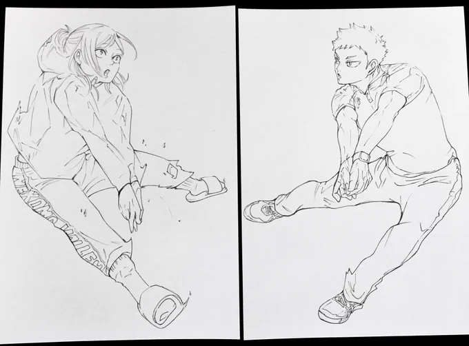 模写!描いてる途中〜
この後、薄くコピック塗ってから
シャーペンで陰影をつけていきます 