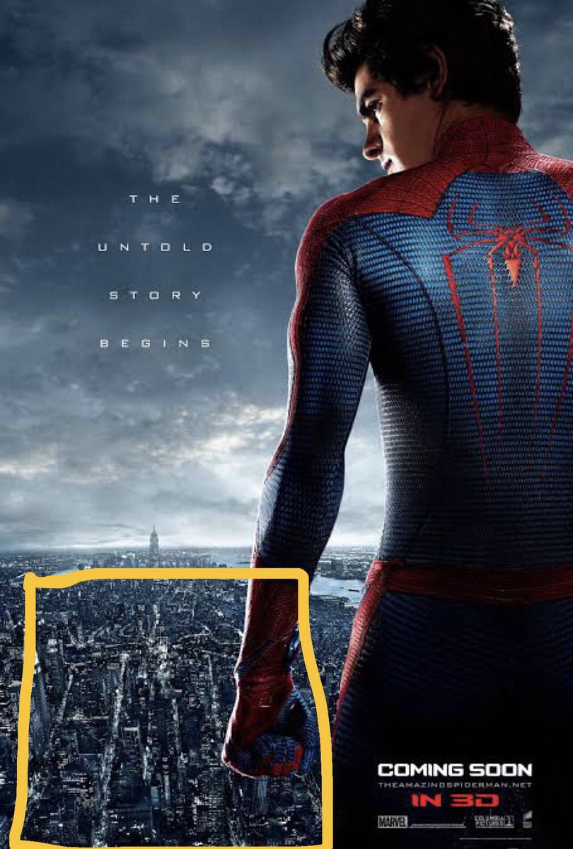 AraknideHQ's tweet image. L’affiche a le logo du Spider-Man d'Andrew dans la ville. 😯