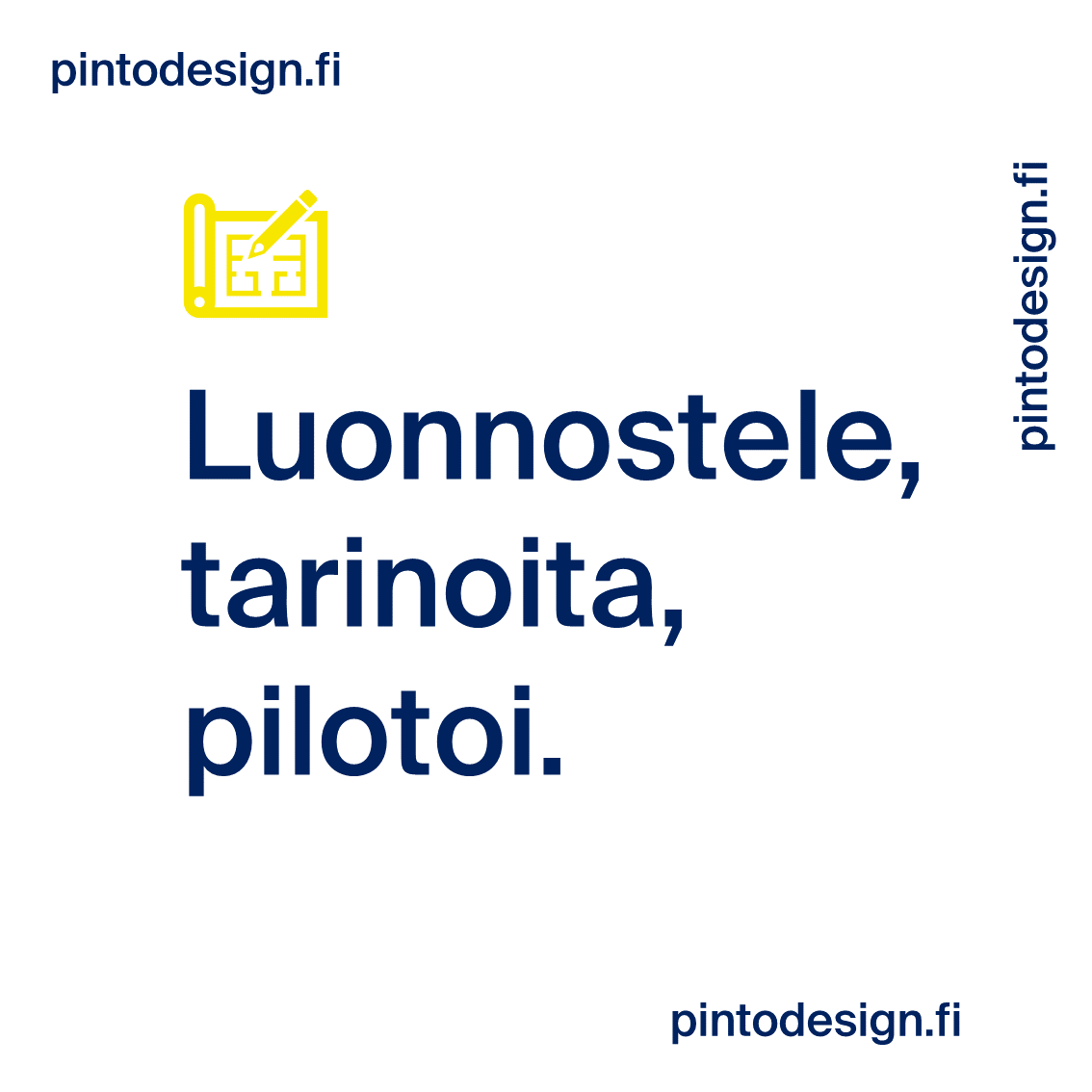 Pinto_Design's tweet image. 4/6 Tilasuunnittelu.

Konseptivaihetta seuraa itse tilasuunnittelu, jossa ideoitu konsepti sovitetaan tiloihin. 
L1-vaihe: teema, inspiraatiot, luonnokset, materiaalit.
L2-vaihe: asiakaskokemuksen tarkentaminen, pohjapiirustukset, materiaali- ja väripaletti, kaaviot.
