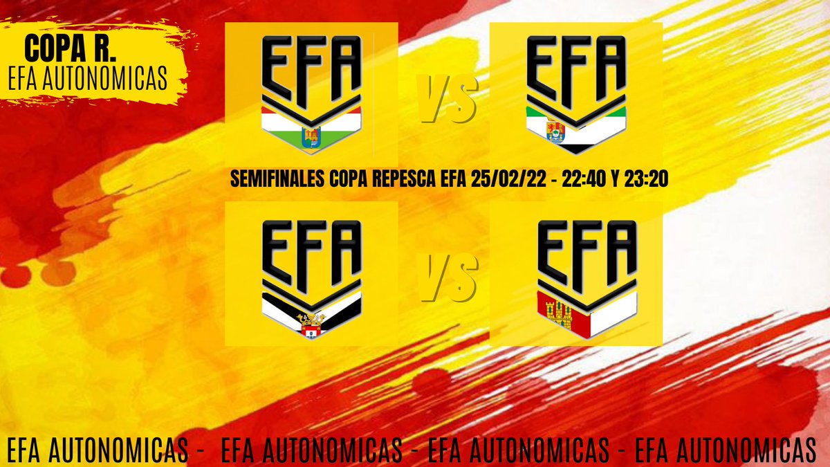 🇪🇸 SEMIFINALES COPA REPESCA 🇪🇸

➡️ <a href="/sel_rioja/">Sel. Rioja</a> 
➡️ <a href="/SelExtremena/">Selección Extremeña 💚🤍🖤</a> 
➡️ @Sel_ceuta 
➡️ <a href="/CManchaeSports/">Selección Castilla La Mancha eSports (卡斯蒂利亞拉曼恰電競)</a>