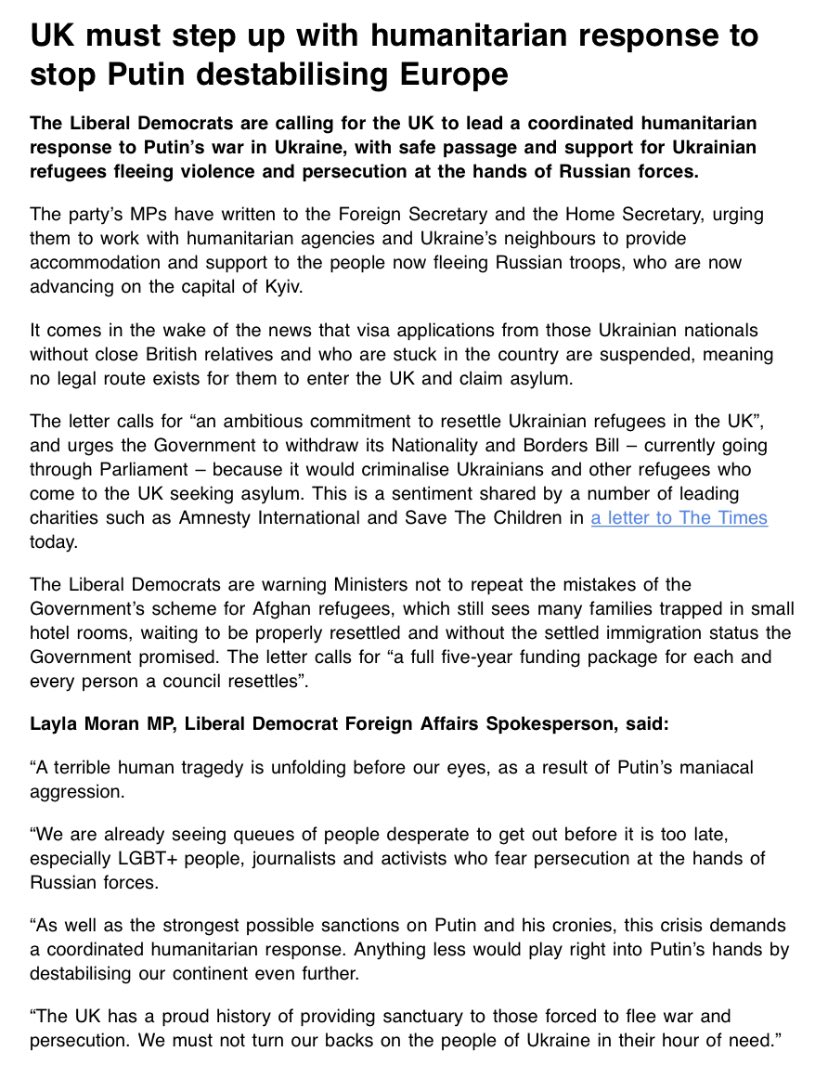 Liberal Democrats Media The Uk Has A Proud History Of Providing Sanctuary To Those Forced To Flee War And Persecution We Must Not Turn Our Backs On The People Of